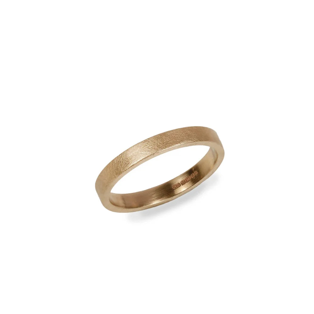 classic latitude wedding band - 9ct gold rectangular profile wedding band