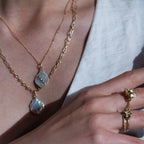 Venus Pendant - 18ct gold and keshi pearl necklace