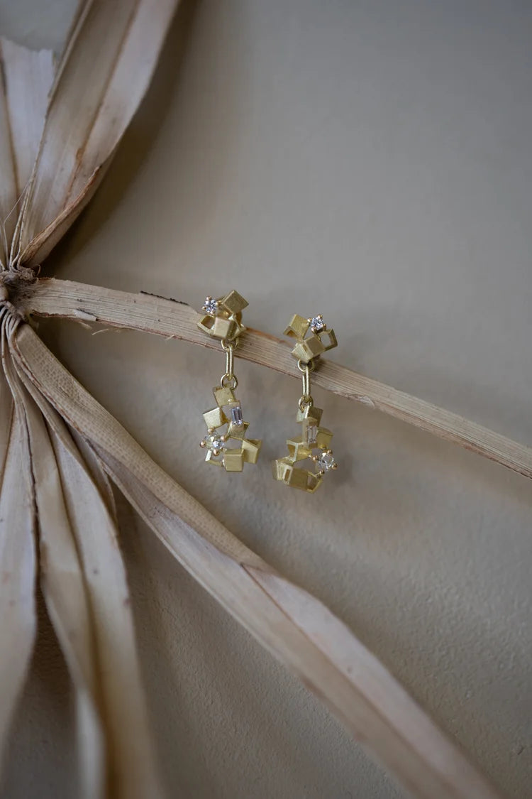 Rosalie Earrings - 18ct gold and diamond earrings