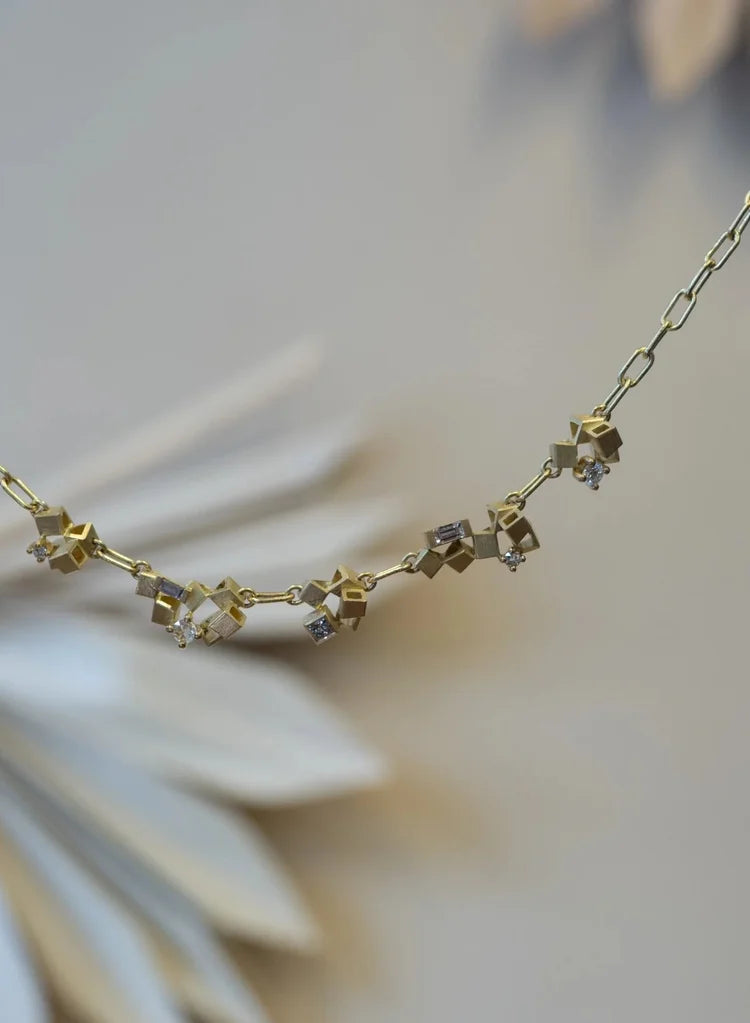 Rosalie Necklace - 18ct Gold and Diamond Necklace