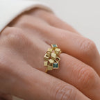 Princess-cut Sapphire Cluster Ring