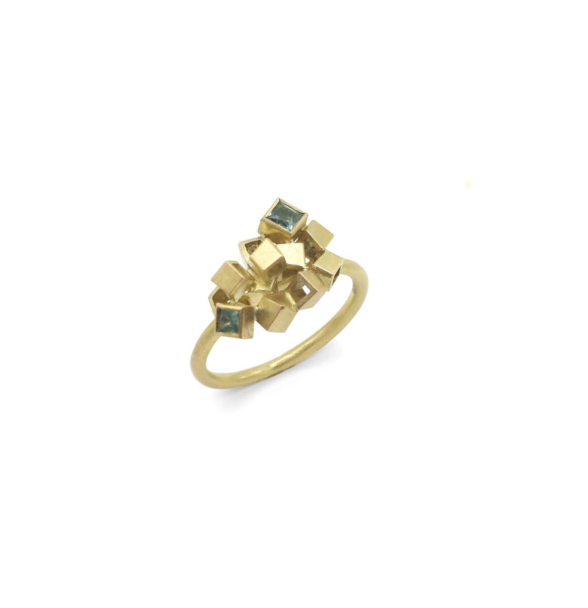 Princess-cut Sapphire Cluster Ring
