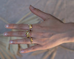 Montana Rose - 18ct gold Montana Sapphire and Tourmaline Cluster Rings