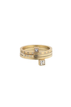 princess cut diamond & bar engagement ring - 18ct gold and diamond ring