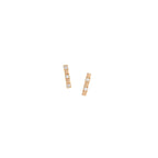 Diamond bar studs - 18ct gold earrings