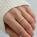 classic latitude wedding band - 18ct gold rectangular profile wedding band