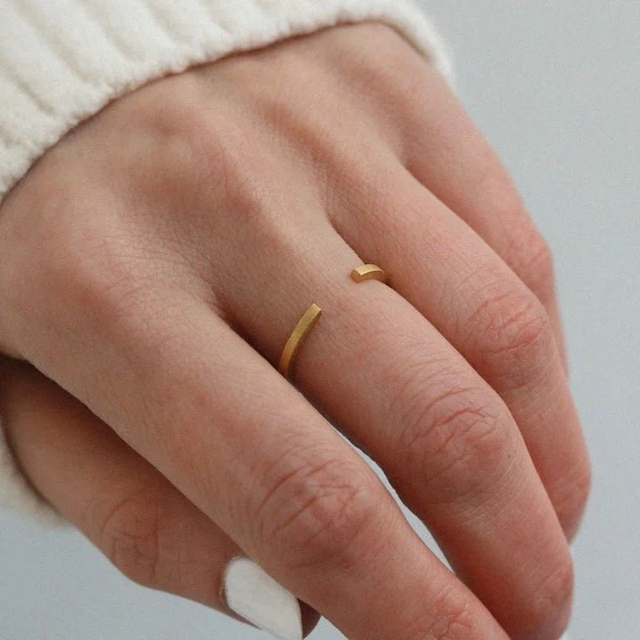 open latitude wedding ring - 18ct gold ring