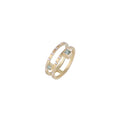 Doube Ring I - 18ct gold Green sapphire & diamond double ring