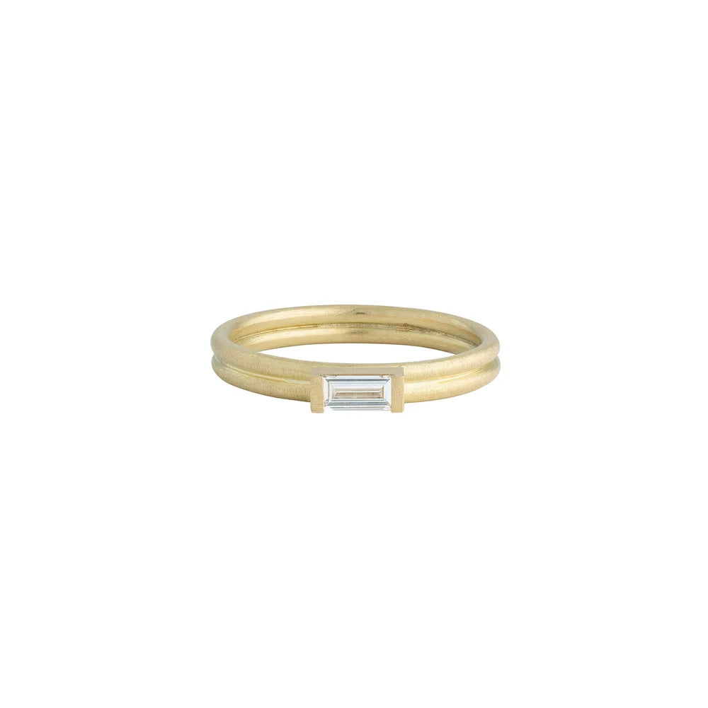 Double banded baguette solitaire