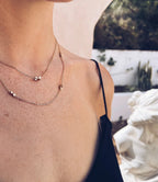 simple square necklace 18ct