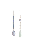 Grace Earrings - sterling silver Pearl & Sapphire Earrings