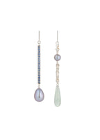 Grace Earrings - sterling silver Pearl & Sapphire Earrings
