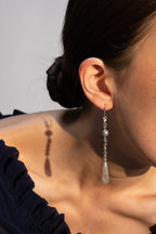 Grace Earrings - sterling silver Pearl & Sapphire Earrings
