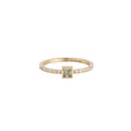 Classic Green Sapphire & Diamond solitaire engagement ring - 3,5mm