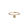 Asymmetric Solitaire Engagement Ring - 18ct gold and Green Sapphire solitaire ring