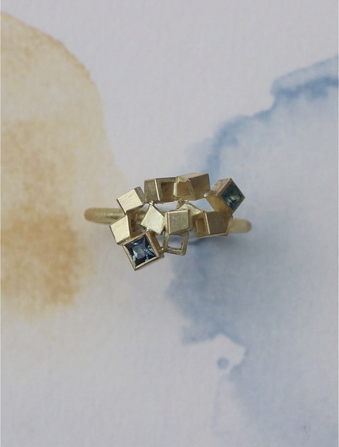 Princess-cut Sapphire Cluster Ring
