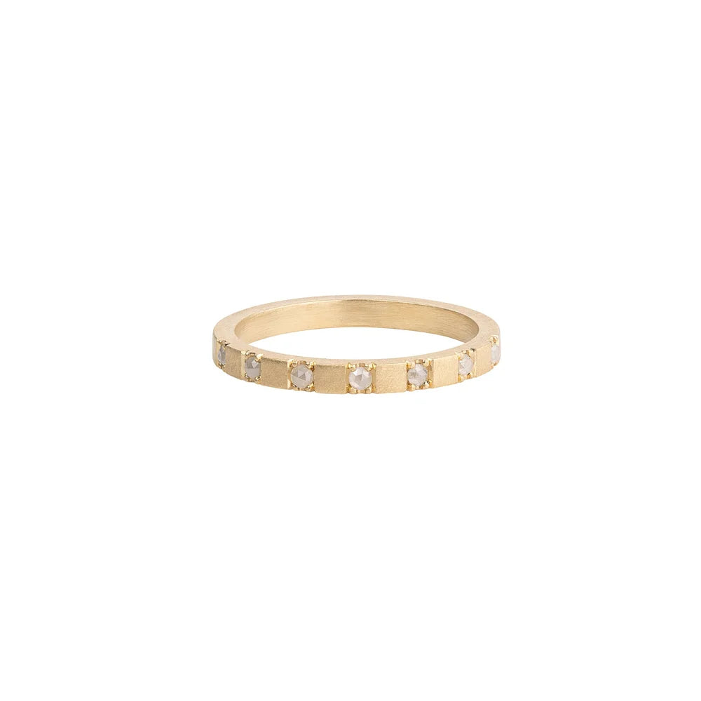 eternity ring II - 18ct gold and icy rose diamonds
