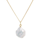 Venus Pendant - 18ct gold and keshi pearl necklace