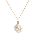 (Birth of) Venus Necklace - 18ct gold diamond and keshi pearl necklace