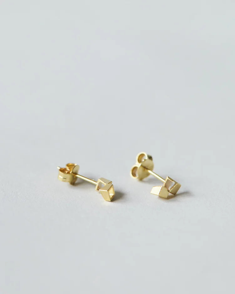 mini square studs - 18ct gold studs