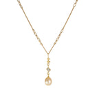 OOAK Malina Pendant - 18ct yellow gold with beryl and sea water pearl