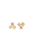 Mini gem studs - 18ct gold and pink sapphire