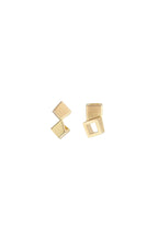 mini square studs - 18ct gold studs