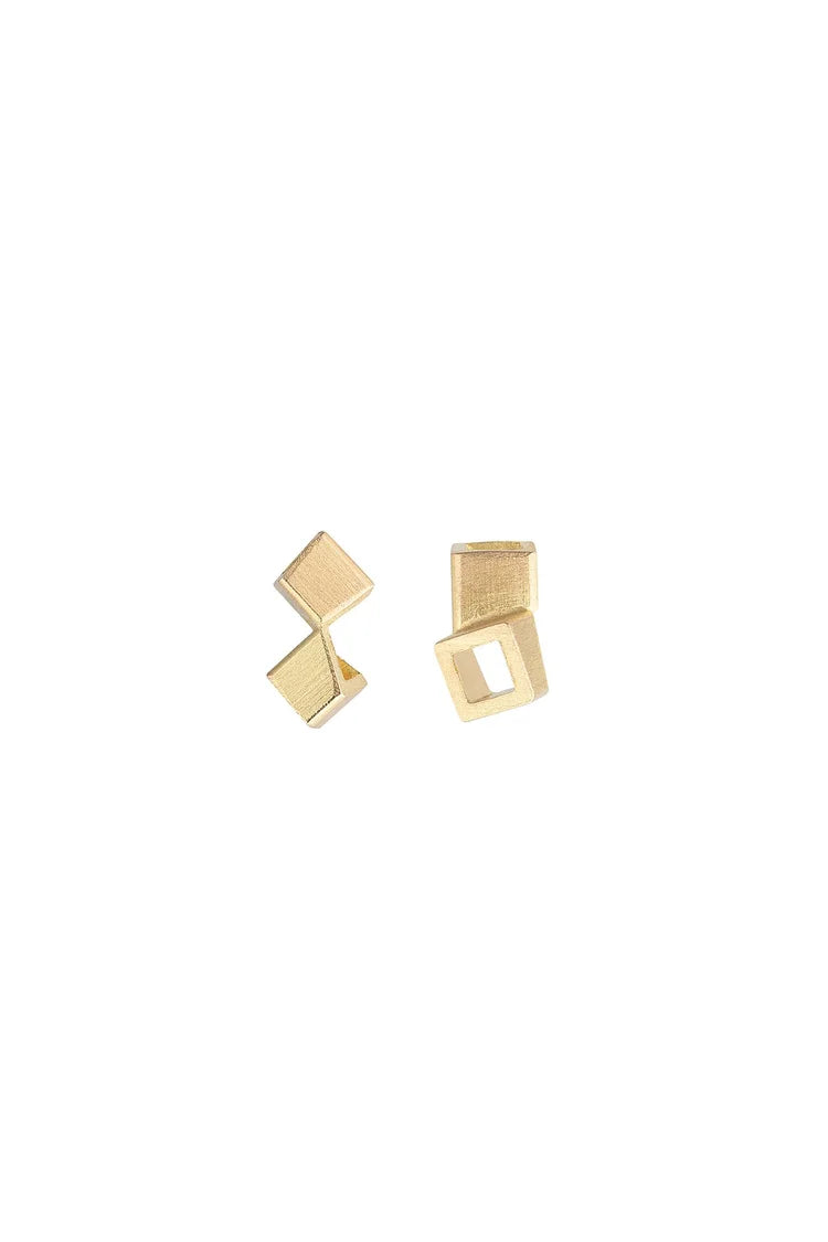 mini square studs - 18ct gold studs