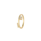 princess cut diamond & bar engagement ring - 18ct gold and diamond ring