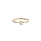classic diamond solitaire engagement ring - 18ct gold and 0.20ct diamond