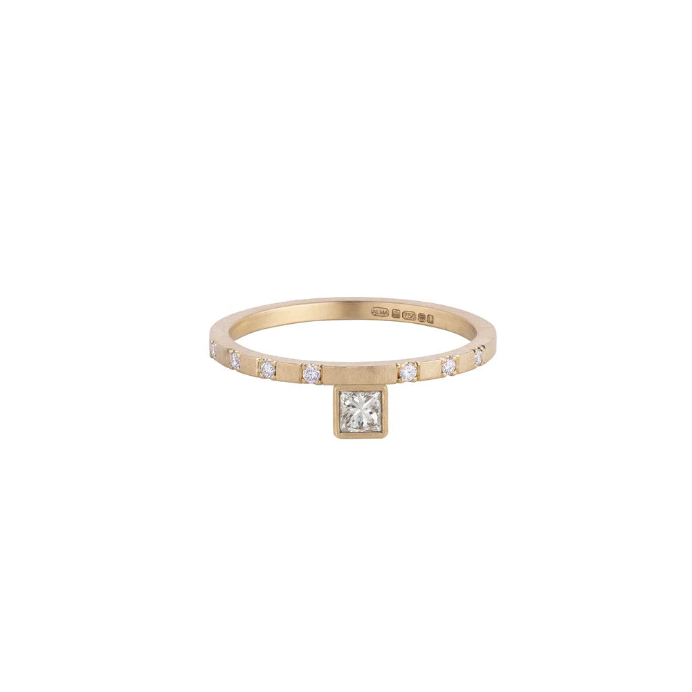 18ct princess cut diamond solitaire engagement ring 0.23ct