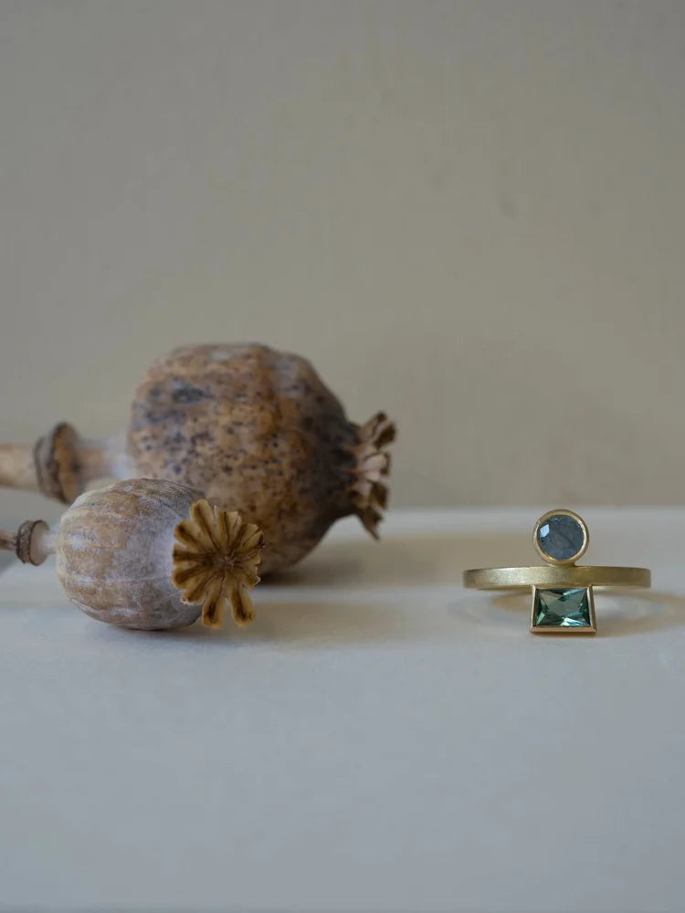 Reflection Ring II - 18ct Gold Tourmaline & Sapphire Ring