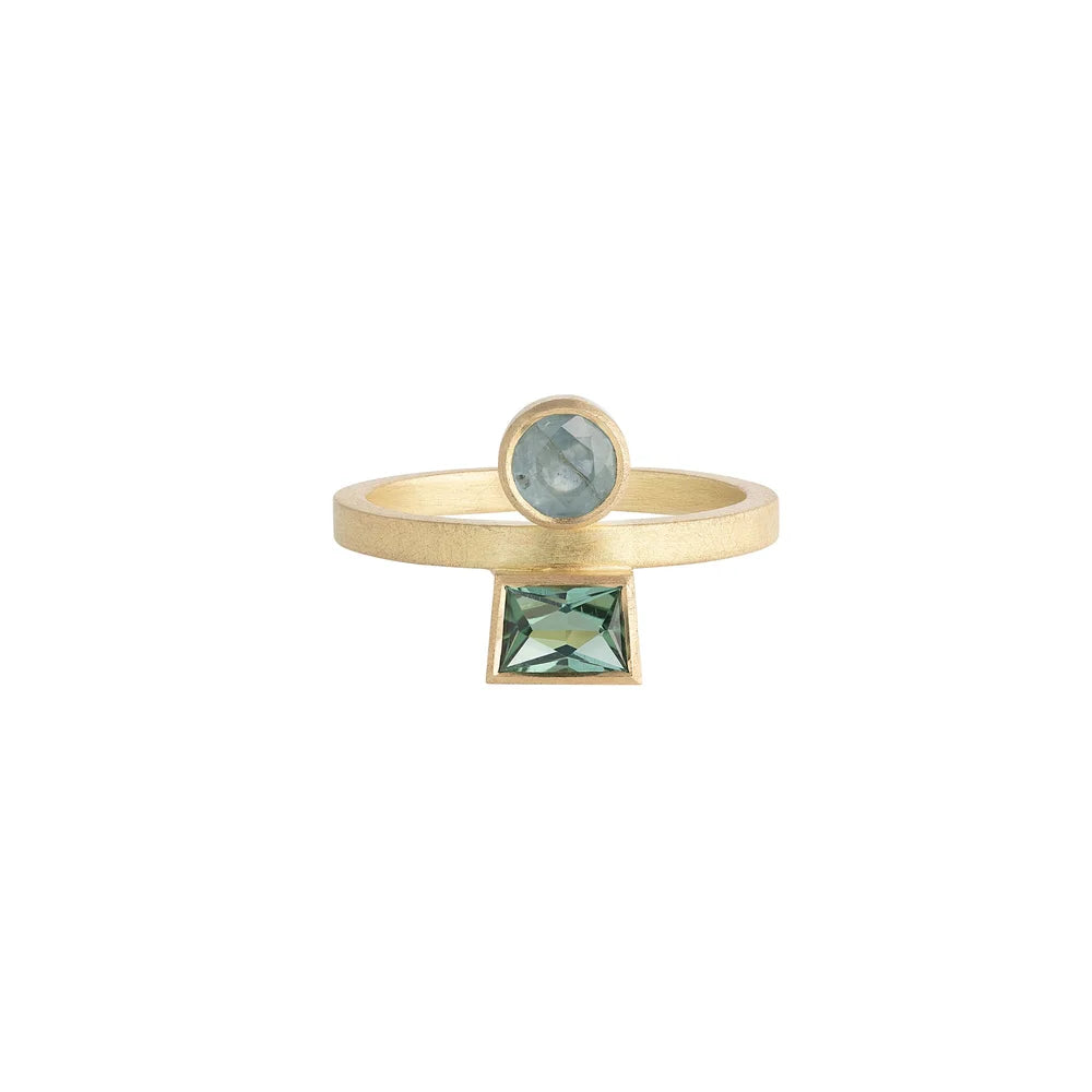 Reflection Ring II - 18ct Gold Tourmaline & Sapphire Ring