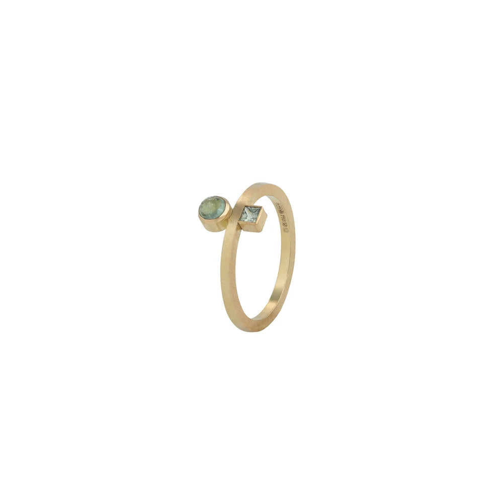 Reflection Ring I - 18ct gold Tourmaline & Sapphire Engagement Ring