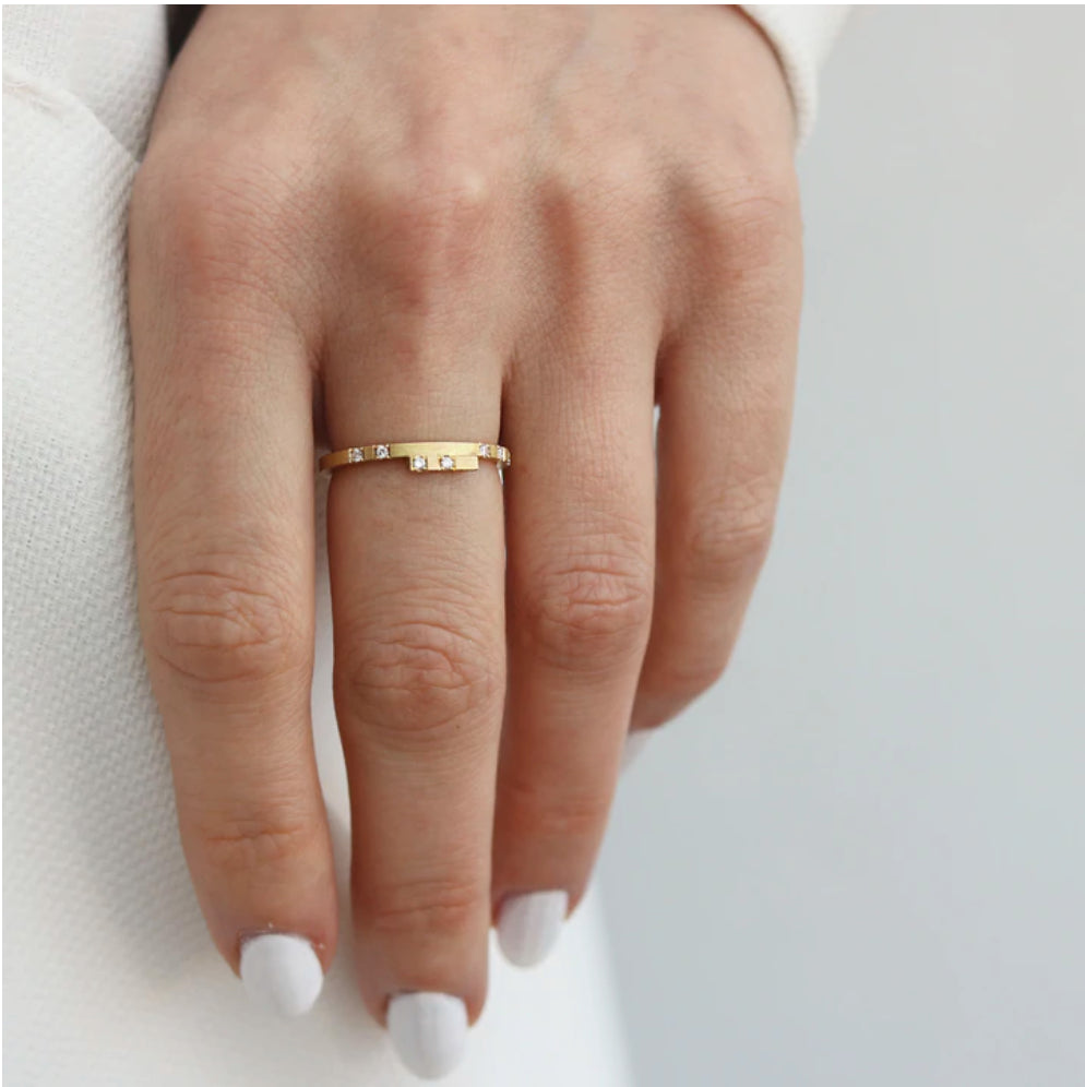 Latitude Bar Ring - 18ct gold and Diamond Eternity Ring