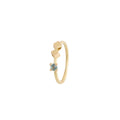 Round & Square Ring - 18ct gold and sapphire ring