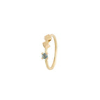 Round & Square Ring - 18ct gold and sapphire ring