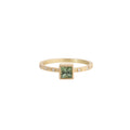 Classic solitaire engagement ring - 18ct gold Green Tourmaline & Diamond