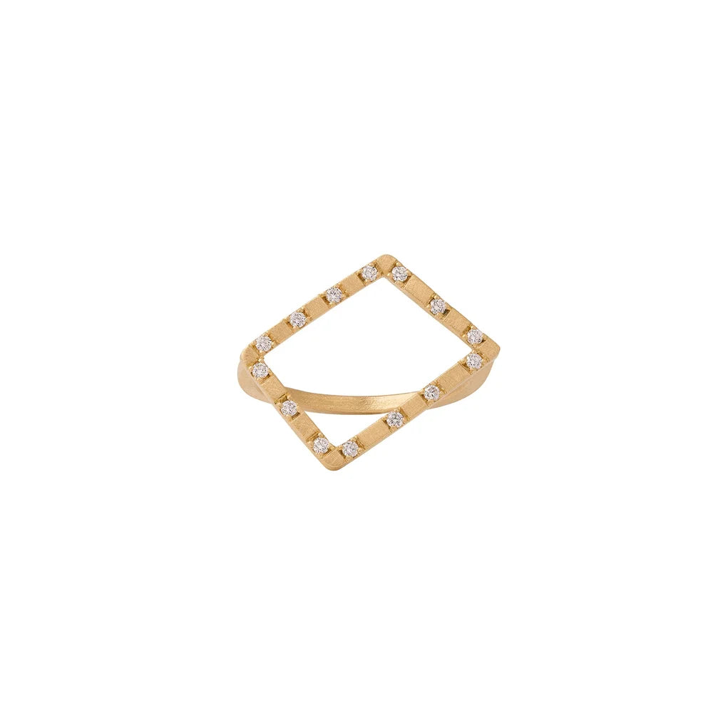 Trapezium Ring - 18ct gold and diamond ring