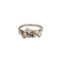 White gold diamond cluster ring - 18ct white gold and princess-cut diamond