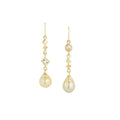 Melina Earrings - Yellow gold, sapphire, beryl & pearl earrings