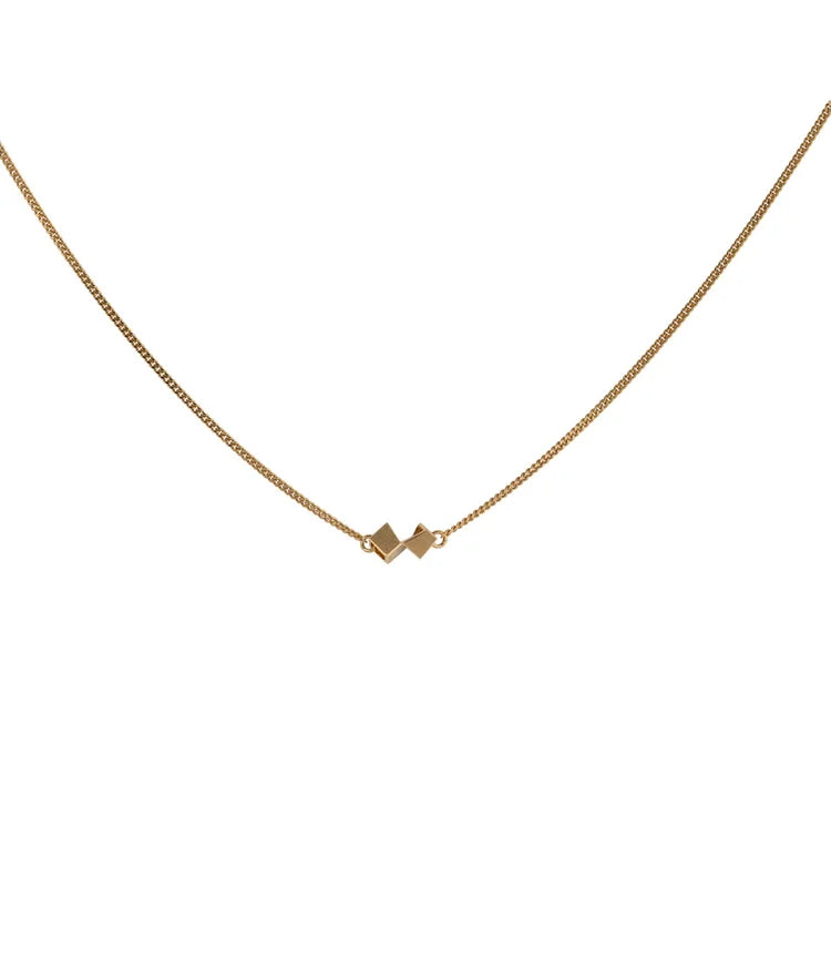 simple square necklace 18ct