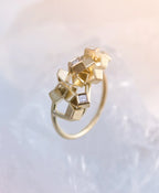 Diamond Cluster Ring - 18ct gold and Princess cut Diamond ring